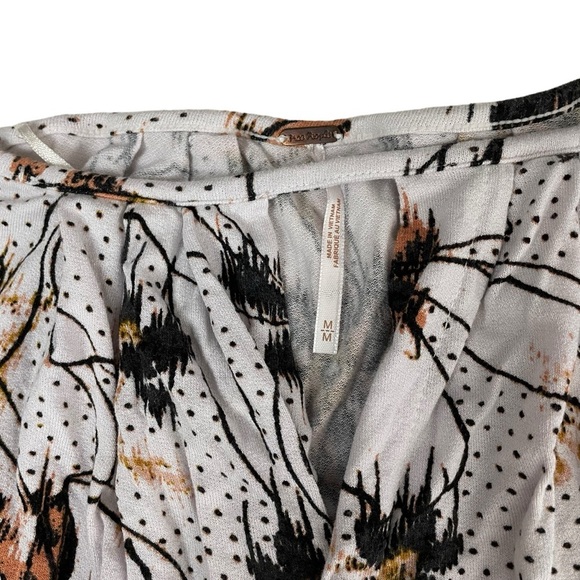 Free People Last Time Floral Draped Bell Sleeve Boho Top Medium - Picture 10 of 12